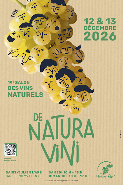 Affiche illustrée du salon De Natura Vini, les 12 et 13 décembre 2026